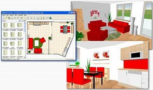 Dreidimensionales Computermodell eines Wohnungsinnenraums