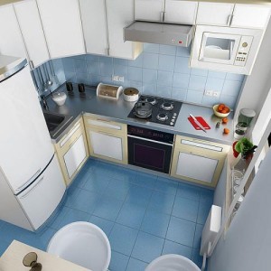 Anordnung der Küchenschränke in einem kleinen Raum