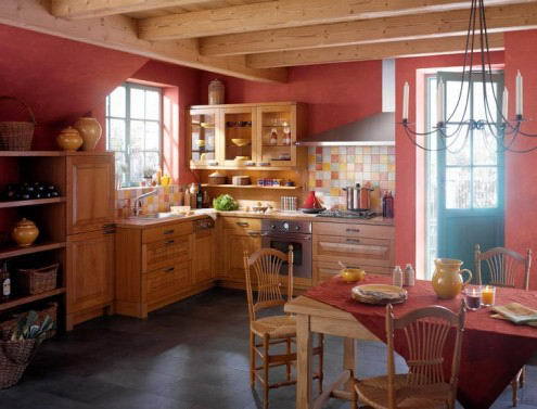 Küche in rot