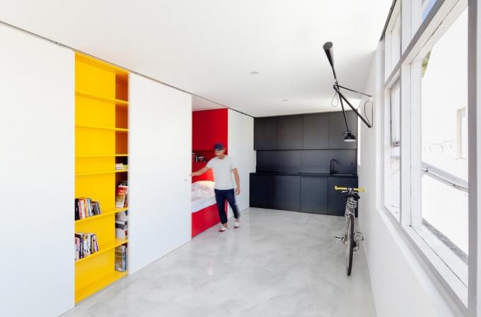 Studio 27 m² mit einem Schlafzimmer, ein Bad und einer Küche in einem Schrank