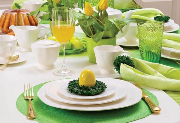 Wie wäre es mit einer grünen Tischdekoration?