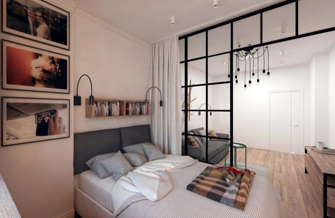 Ein-Zimmer-Apartment mit einem Schlafzimmer für eine junge Familie