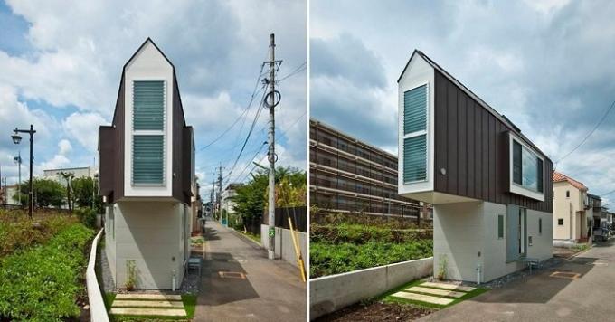 Schmales Haus in Japan.