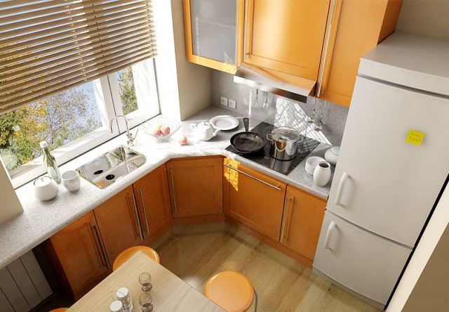 Auch eine kleine Küche kann mit dem richtigen Design sehr gemütlich sein.