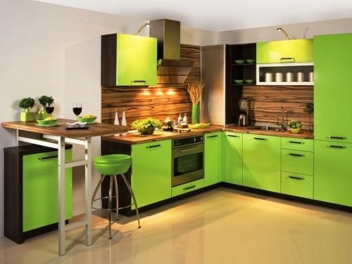 Grüne und weiße Küche - Limettenfarbe