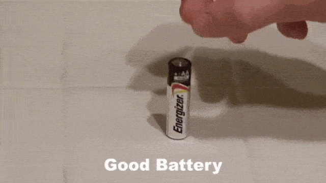 Batterie Arbeits behält Position.
