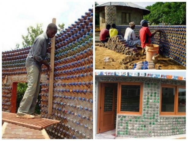 Ein gewöhnlicher Mann aus einem Flüchtlingslager gebaut sein eigenes Haus aus Plastikflaschen. | Foto: facebook.com.