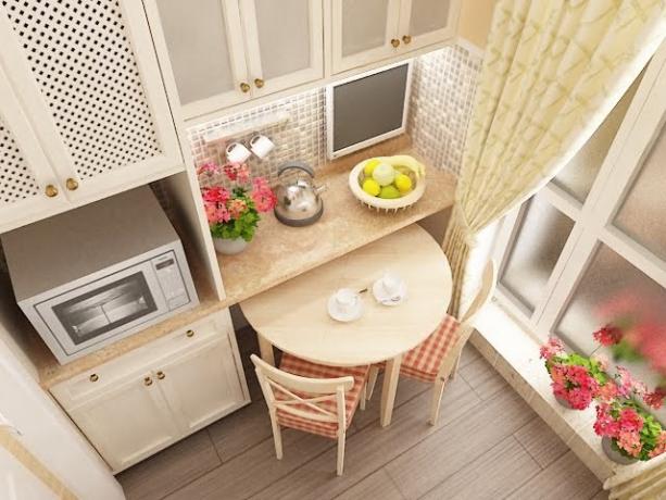 Helle Farben sind die richtige Lösung, um den Raum einer kleinen Küche zu "erweitern"