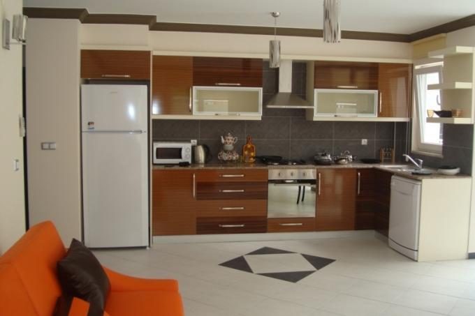 kombinierte Küche mit Wohnzimmer