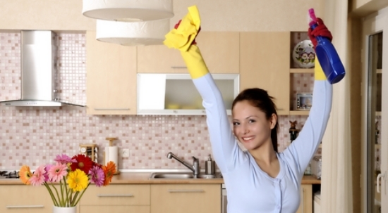 Die Küche strahlt Sauberkeit aus