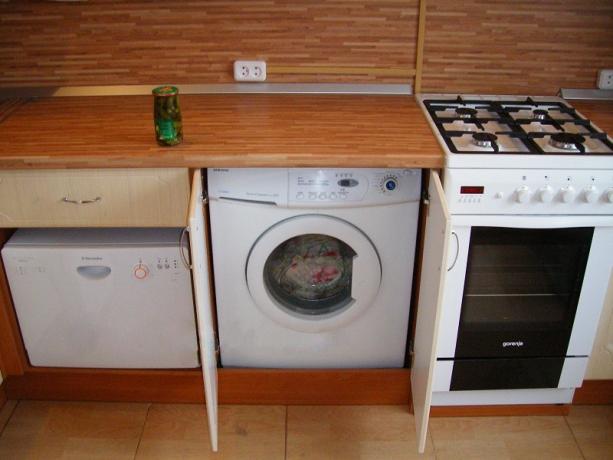 Toller Platz für eine Waschmaschine in der Küche