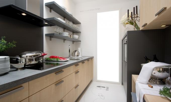 Entwurf einer rechteckigen Küche (42 Fotos) mit einer Fläche von 9, 10, 12 m², Do-it-yourself-Entwurf: Anleitung, Foto- und Videokurse, Preis