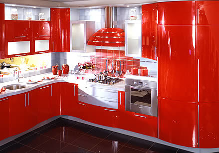 rote und weiße Küchen