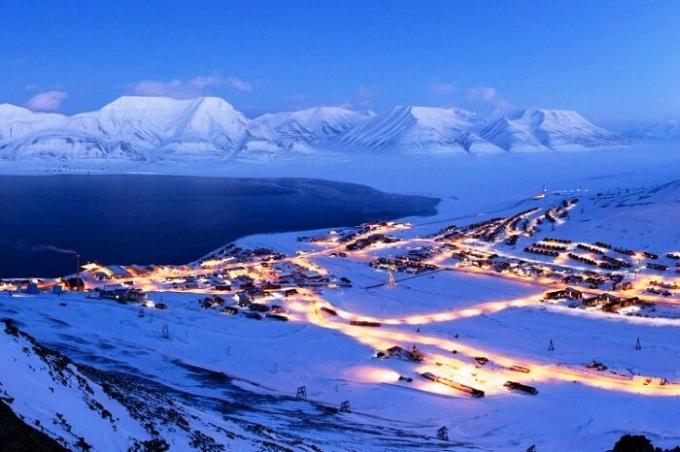 Arctic Oasenstadt Longyearbyen (Norwegen).