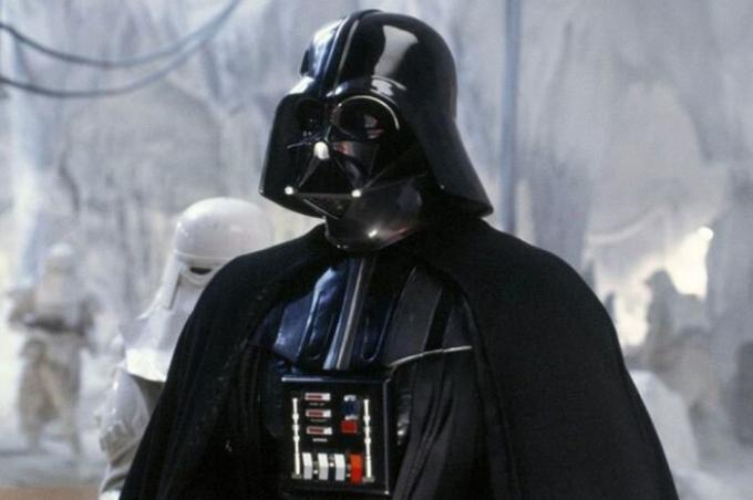 Über die Motive des gehörnten Helm von Darth Vader - der Bösewicht der Fiktion Saga „Star Wars“.