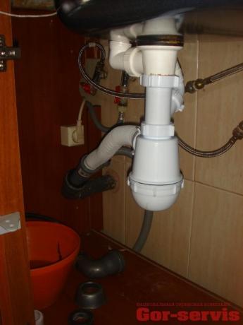 Richtige Organisation des Abflusswinkels vom Siphon zum Abwasserrohr mit einem Wellschlauch