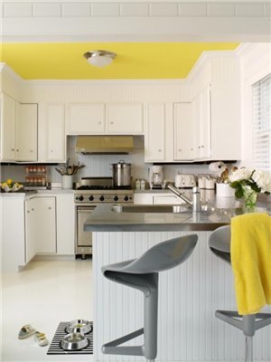 gelbe Küchen im Innenraum