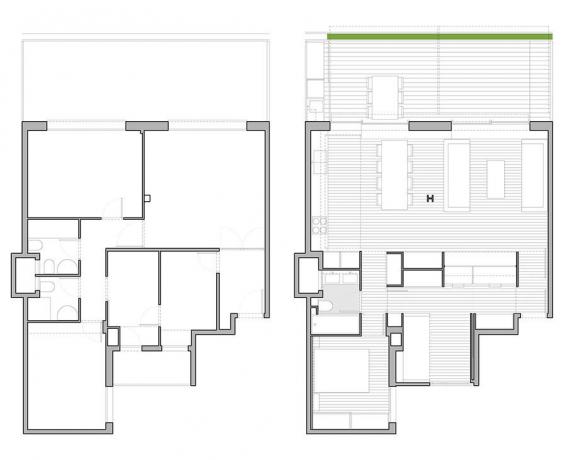 Treshka 65 m², von denen mehr als die Hälfte - ein Küche-Wohnzimmer