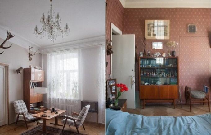 Interiors sowjetische Wohnungen für Mieter, deren Zeit vor einem halben Jahrhundert gestoppt