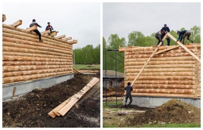 Der Bau von zwei weiteren Häusern für zukünftige Landwirte (Sultanov, Chelyabinsk Region).